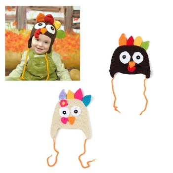 Bērniem, Baby Silts Karikatūra Cepuri Smieklīgi Turcija Pateicības Kostīms Puse Adīta Cepurīte