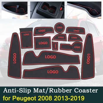 Anti-Slip Auto Durvju Gumijas Groove Mat Peugeot 2008 2013. Gada~2019 2016 2017 2018 Kausa Vārtiem Spēļu Pad Paklāji, Auto Piederumi Preces