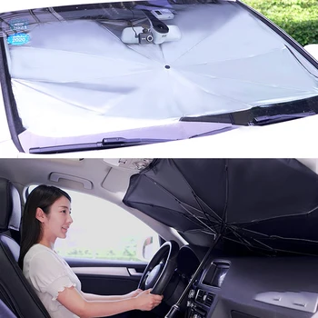 2-in-1 Universal Auto Logu Saules Ēnā Sejsegu Vējstikla Pārsegs Auto Auto Saules Ēnā Ārkārtas Drošības Āmuru
