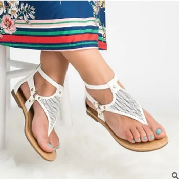 Vasarā sievietēm dzīvokļi sandales gladiatoru gadījuma atvērtu purngalu pludmales apavus dāmas romu flip flops sandales liela izmēra zapatos mujer sandalias