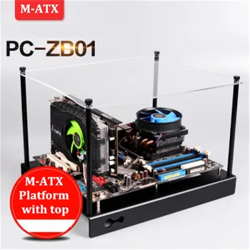 Jaunpienācēji MATX Alumīnija Mātesplati Turētājs DIY renes displeja M-ATX Platforma ar top PC Dators